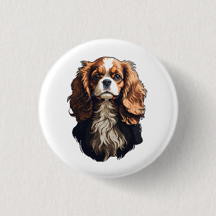 Badge Rond 2,50 Cm Chien spaniel Cavalier King Charles