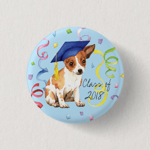 Badge Rond 2,50 Cm Chihuahua Graduate