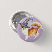 Badge Rond 2,50 Cm Chihuahua Witch (Devant & derrière)