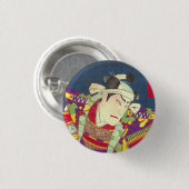 Badge Rond 2,50 Cm Chikanobu Samurai 1:5 (Devant & derrière)