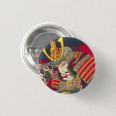 Badge Rond 2,50 Cm Chikanobu Samurai 4:5 (Devant & derrière)