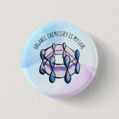 Badge Rond 2,50 Cm Chimie biologique Love Molecule Enseignant (Devant)