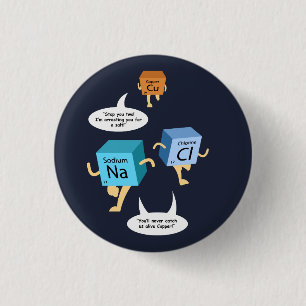 Badge Rond 2,50 Cm Chimie Éléments de tableau périodique Funny Scienc