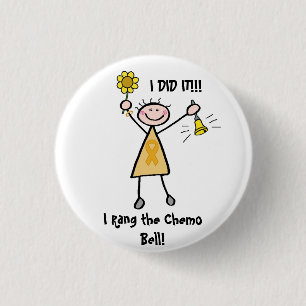 Badge Rond 2,50 Cm Chimio Bell - ruban d'or de Cancer d'enfance