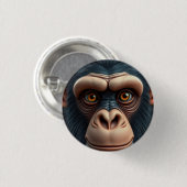 Badge Rond 2,50 Cm Chimpanzé fou mignon (Devant & derrière)