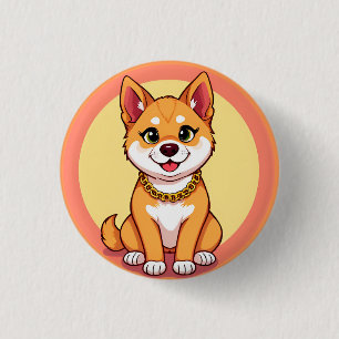 Badge Rond 2,50 Cm Chiot de dessin animé adorable