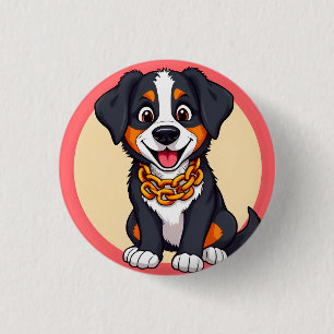 Badge Rond 2,50 Cm Chiot de dessin animé adorable