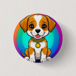 Badge Rond 2,50 Cm Chiot de dessin animé adorable