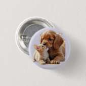 Badge Rond 2,50 Cm Chiot et chaton (Devant & derrière)