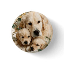 Chiots de la famille Golden Retriever Noël vintage