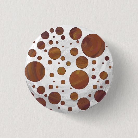 Badge Rond 2,50 Cm Chocolat Carmel Swirl Polka Dot (Devant)