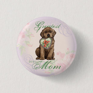 Badge Rond 2,50 Cm Chocolat Lab Heart Maman