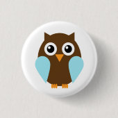 Badge Rond 2,50 Cm Chouette bleue adorable (Devant)