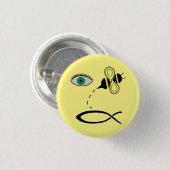 Badge Rond 2,50 Cm Chrétien d'abeille d'oeil (Devant & derrière)