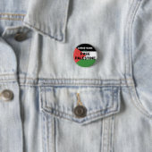 BADGE ROND 2,50 CM CHRÉTIENS POUR UN DRAPEAU PALESTINE GRATUIT ROUGE  (En situation)
