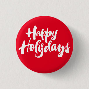 Badge Rond 2,50 Cm Christian Joyeux Joyeux Jours fériés Noël Rouge