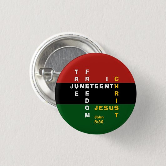 Badge Rond 2,50 Cm Christian JUNETEENTH (Devant & derrière)
