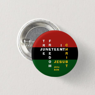 Badge Rond 2,50 Cm Christian JUNETEENTH