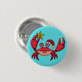 Badge Rond 2,50 Cm Christmas Crab (Devant & derrière)