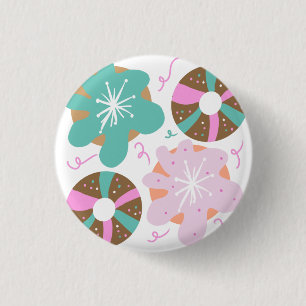 Badge Rond 2,50 Cm Christmas Frosted Donuts Pink Doodles    