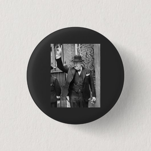 BADGE ROND 2,50 CM CHURCHILL V SIGNE. (Devant)