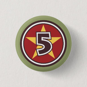Badge Rond 2,50 Cm cinq étoiles