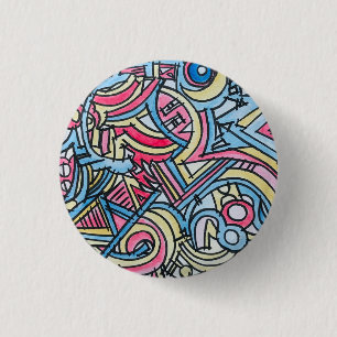 Badge Rond 2,50 Cm Cirque à Trois Anneaux-Art Géométrique Moderne