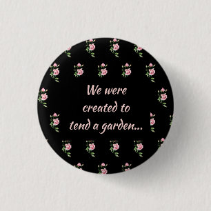 Badge Rond 2,50 Cm Citation chrétienne de fleur de rose rose jardin