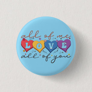 Badge Rond 2,50 Cm Citation d'amour de cœur coloré