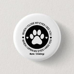 Badge Rond 2,50 Cm Citation d'amour Quand je ferme les yeux je te voi