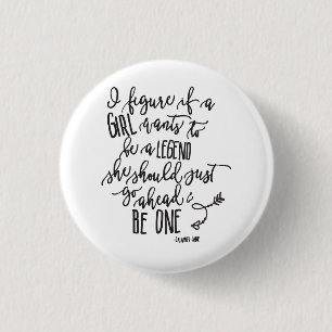 Badge Rond 2,50 Cm Citation Girl Power Calligraphie Script