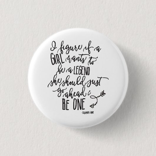 Badge Rond 2,50 Cm Citation Girl Power Calligraphie Script (Devant)