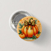 Badge Rond 2,50 Cm Citrouille automne (Devant & derrière)