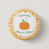 Badge Rond 2,50 Cm Citrouille Baby shower mignon automne (Devant)