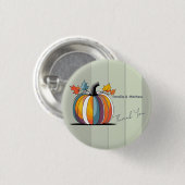 Badge Rond 2,50 Cm Citrouille bon thanksgiving (Devant & derrière)