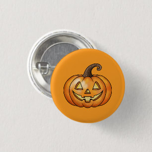 Badge Rond 2,50 Cm Citrouille de dessin animé joyeuse orange Hallowee