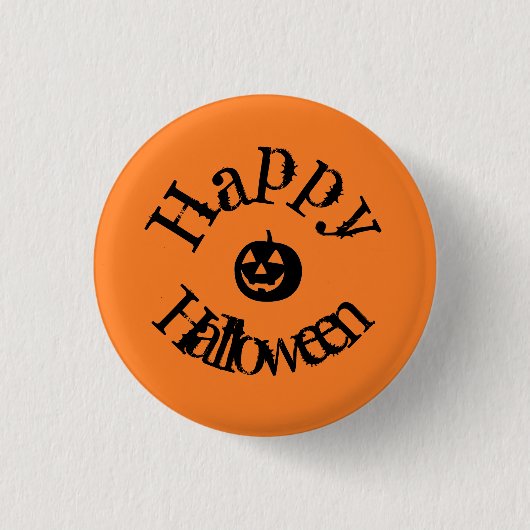 Badge Rond 2,50 Cm Citrouille d'Halloween Orange moderne (Devant)