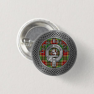 Badge Rond 2,50 Cm Clan Baxter Crest & Tartan Knot