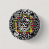 Badge Rond 2,50 Cm Clan Buchanan Crest & Tartan Knot (Devant)