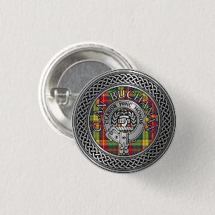 Badge Rond 2,50 Cm Clan Buchanan Crest & Tartan Knot