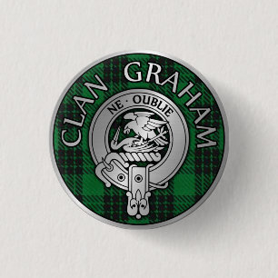 Badge Rond 2,50 Cm Clan Graham Crest & Tartan