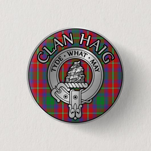 Badge Rond 2,50 Cm Clan Haig Crest & Tartan (Devant)