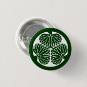 Badge Rond 2,50 Cm Clan lundi (crête) de Tokugawa (Devant & derrière)