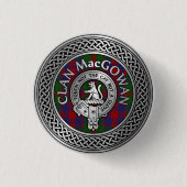 Badge Rond 2,50 Cm Clan MacGowan Crest & Tartan Knot (Devant)