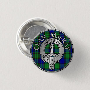 Badge Rond 2,50 Cm Clan MacKay Crest & Tartan