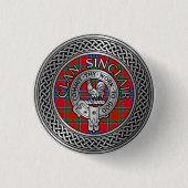Badge Rond 2,50 Cm Clan Sinclair Crest et Tartan Knot (Devant)