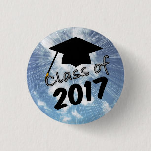 Badge Rond 2,50 Cm Classe de 2017 et un casquette d'obtention du