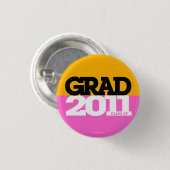 Badge Rond 2,50 Cm Classe d'obtentions du diplôme de rose orange de (Devant & derrière)