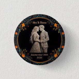 Badge Rond 2,50 Cm Classe royale mariée et mariée