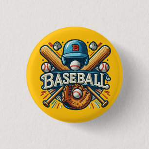 Badge Rond 2,50 Cm Classique Baseball Essentials / Stylish Retro Lege
